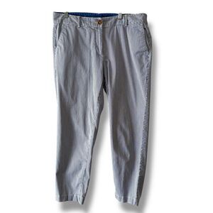 Talbots Striped Mid-rise Cotton Blend The Weekend Chino Pants Blue White‎ Sz 10P